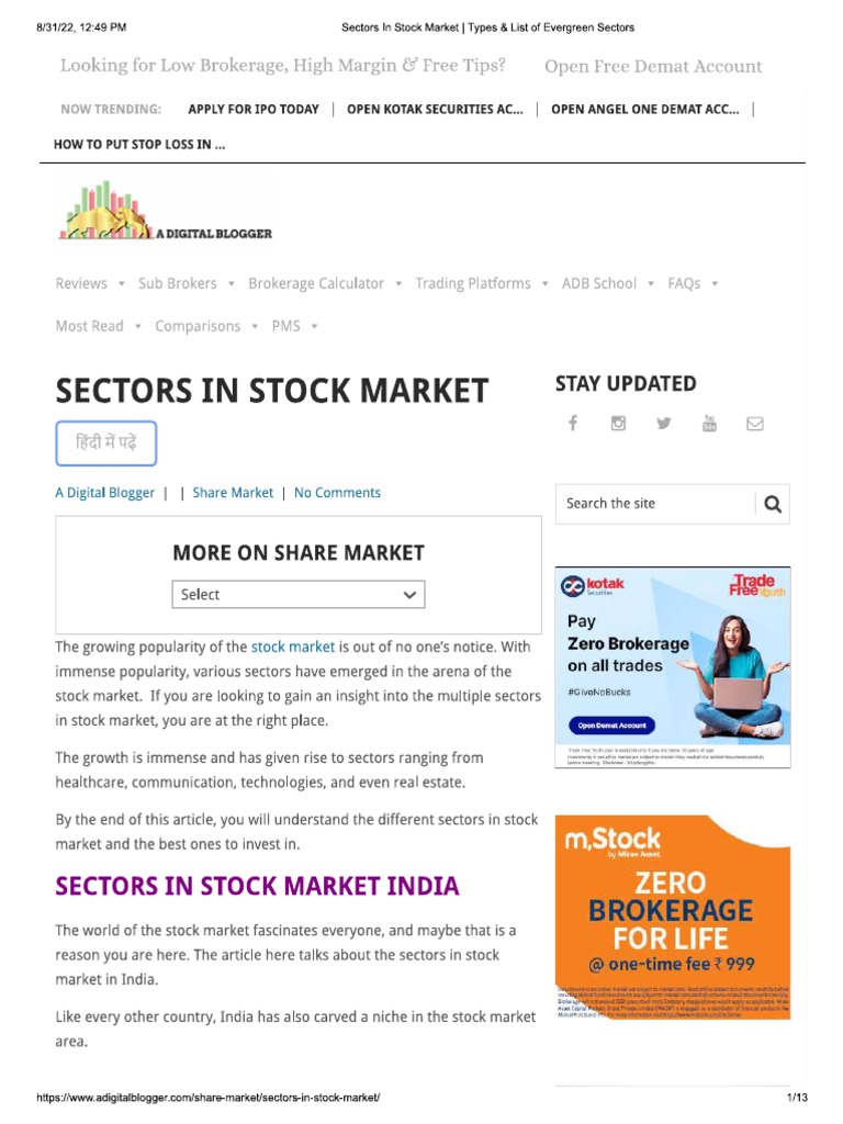 Stock Market Industry Profile | PDF
