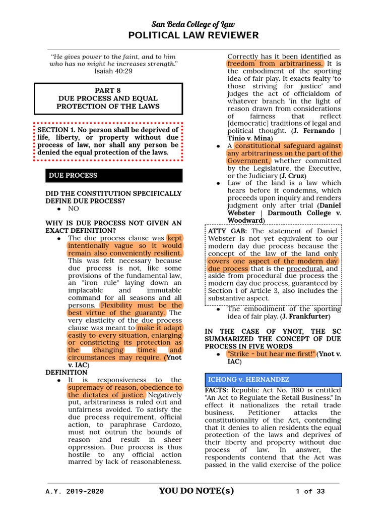 Part 8 due process and equal protection pdf due process due