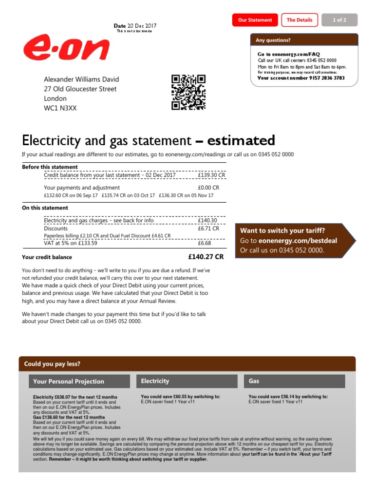 Electricity Bill UK Template | PDF | Value Added Tax | Business