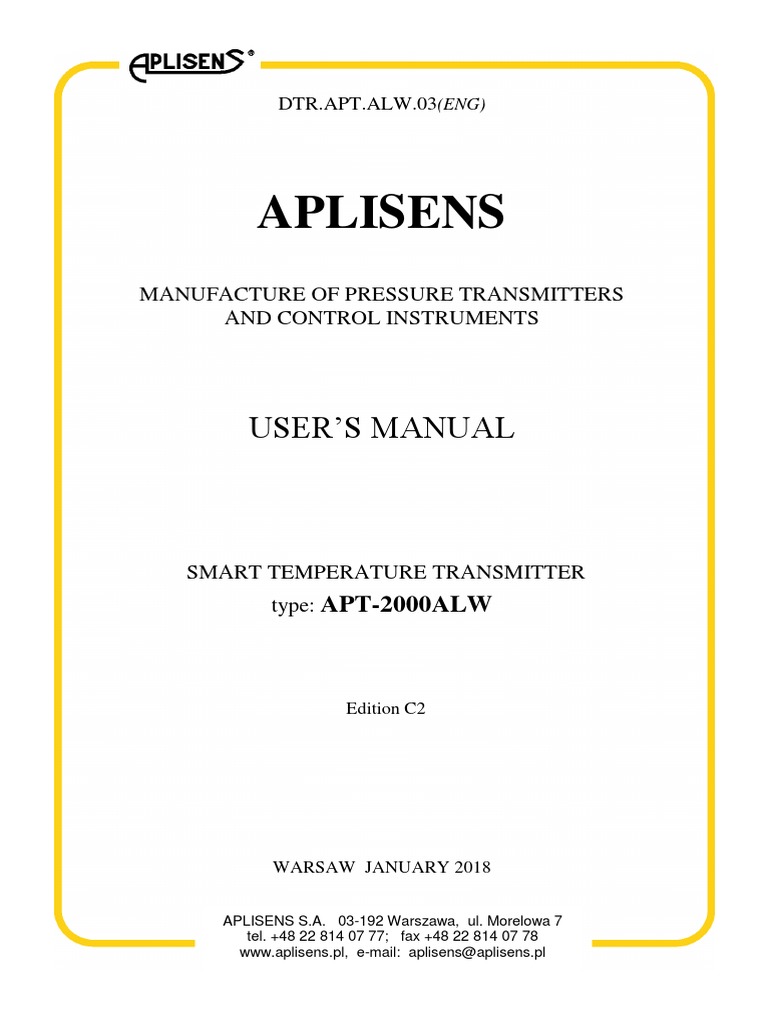 DTR Apt Alw 01 PDF Power Supply Temperature