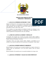 Derecho Privado: Preguntas y respuestas sobre bienes, derechos reales y personales