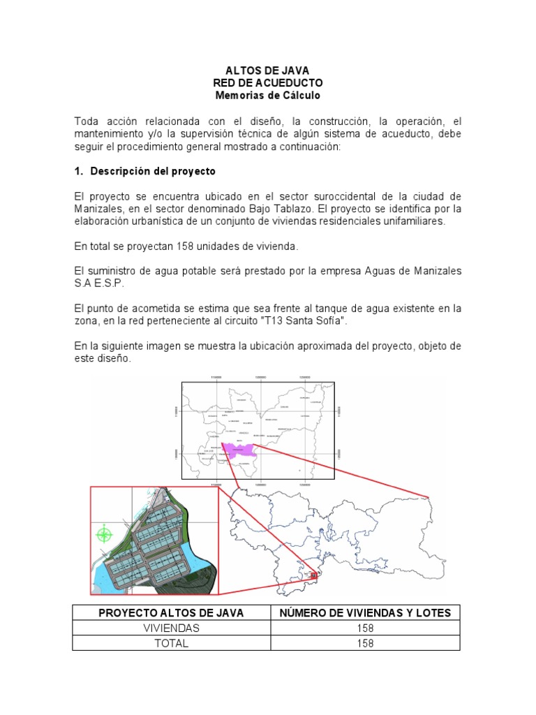 Diseño de Acueducto para Altos de Java | PDF | Agua | Java (lenguaje de ...