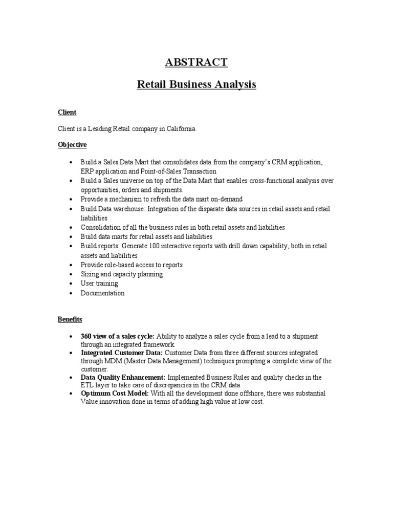 Retail Sales Data Mart Development | PDF | Computers