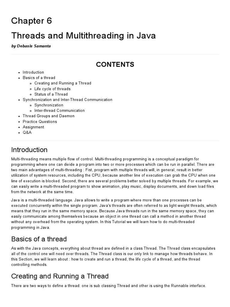 Day4, 5 (Threads and Multi Threading in Java) PDF Method