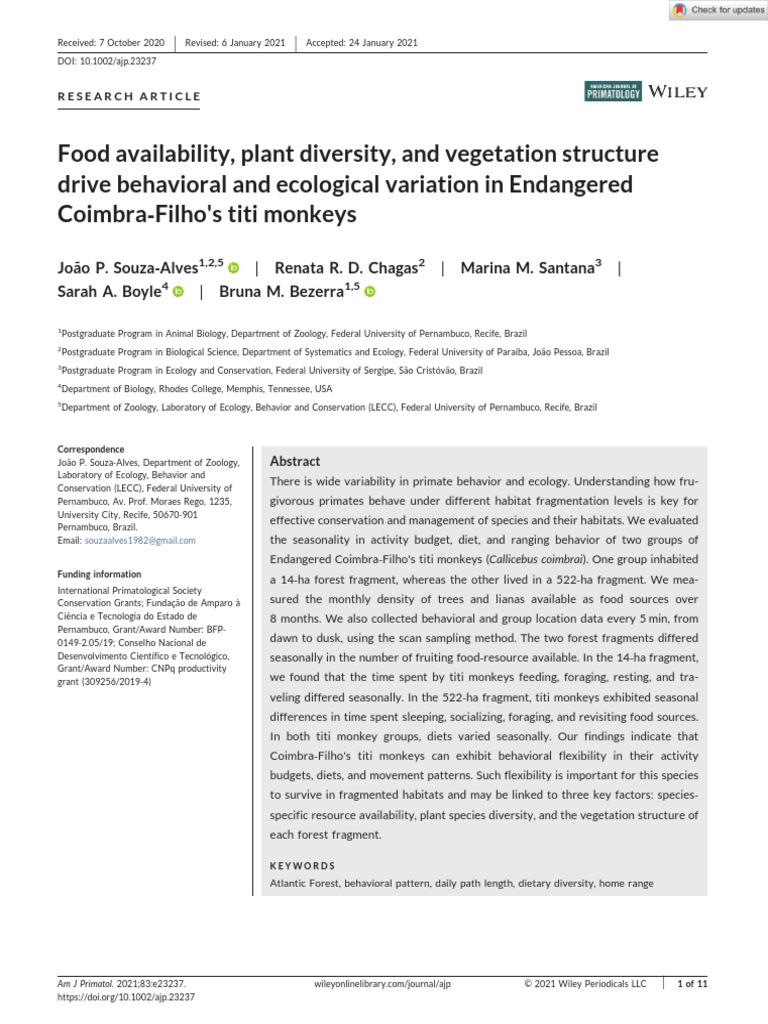 Food Availability, Plant Diversity, and Vegetation Structure Drive