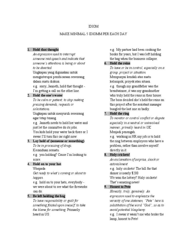 Kumpulan Idiom Dalam Bahasa Inggris Pdf Heart