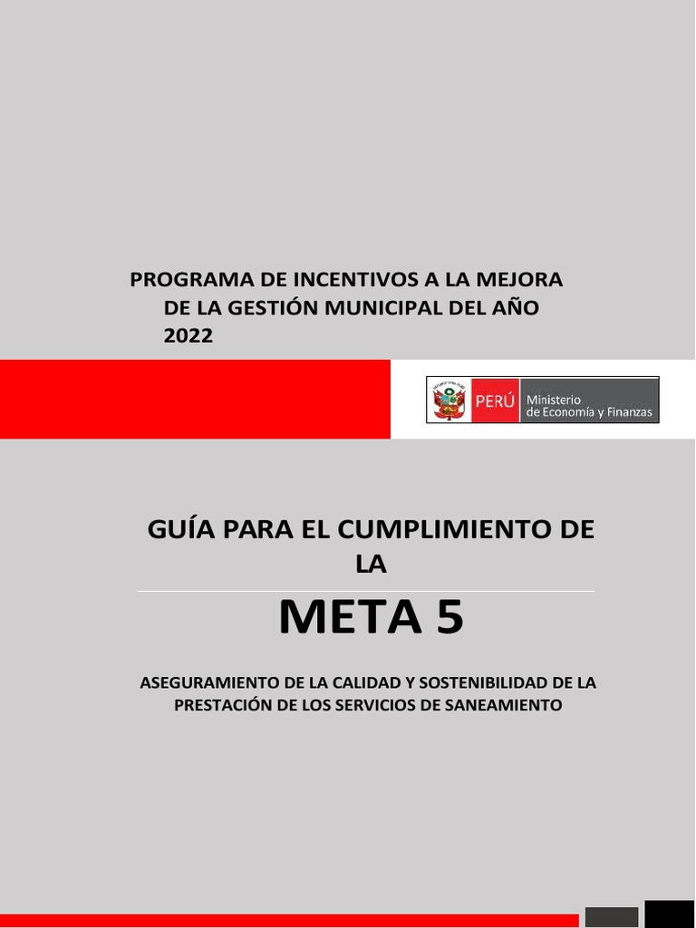 Guía para la Meta 5 de Saneamiento 2022 | PDF | Agua | Saneamiento