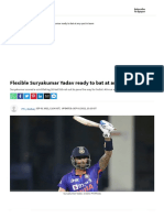 Flexible Suryakumar Yadav Ready To Bat at Any Spot in Team - Deccan Herald