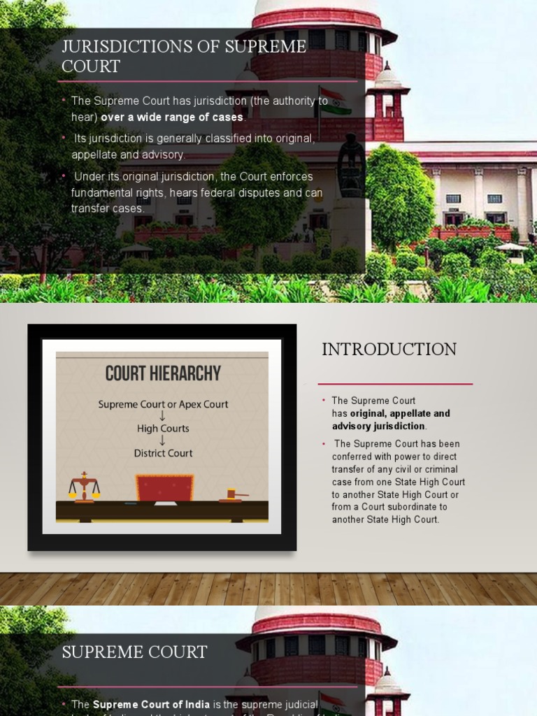 Jurisdictions of the Supreme Court of India | PDF | Supreme Courts ...