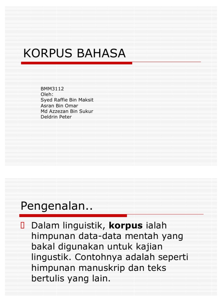 Korpus Bahasa Pdf