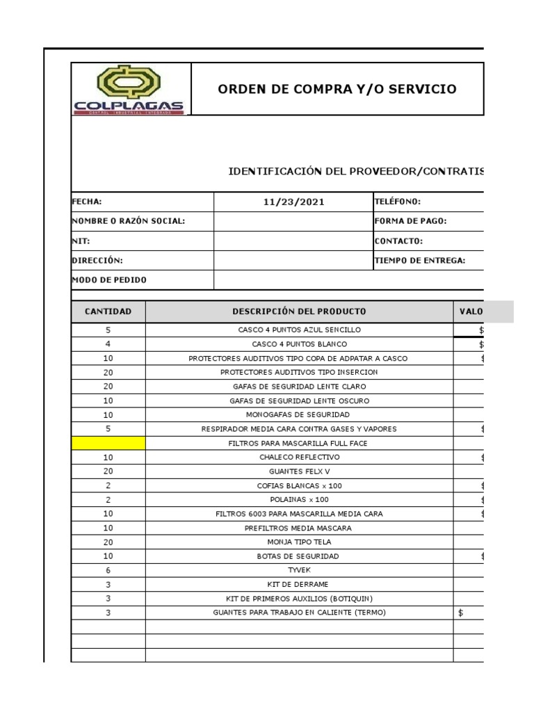 Copia de Fop - 08 Orden de Compra y Servicio | PDF