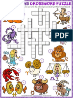 Zodiac Signs Vocabulary Esl Crossword Puzzle Worksheet For Kids
