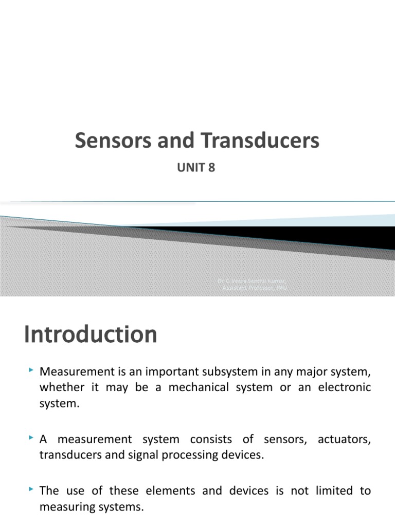 UNIT 8 Sensors and Transducers PDF Flow Measurement Pressure