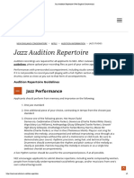 Jazz Audition Repertoire - New England Conservatory