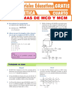 Problemas de MCD y MCM para Cuarto Grado de Secundaria