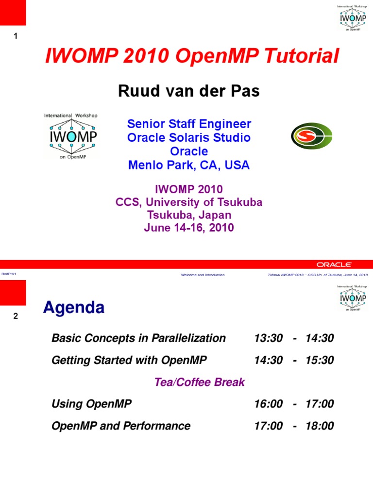 OpenMP Tutorial Overview - IWOMP 2010 | PDF | Computers | Technology ...
