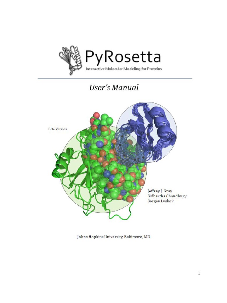 PyRosetta: Molecular Modeling Guide | PDF | Protein Structure ...