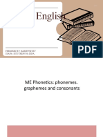 ME Phonetics: phonemes, graphemes and consonants