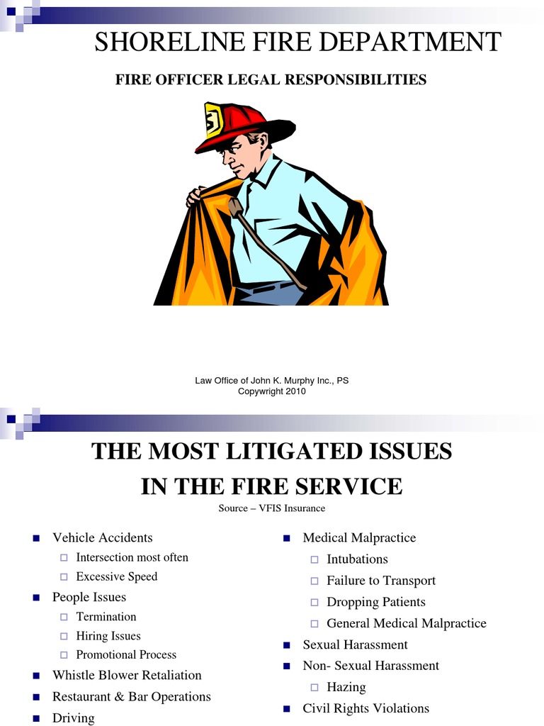 Fire Officer Legal Responsibilities | PDF | Traffic Collision | Firefighter