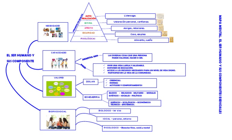 Mapa Mental. El Ser Humano y Sus Componentes Esenciales | PDF