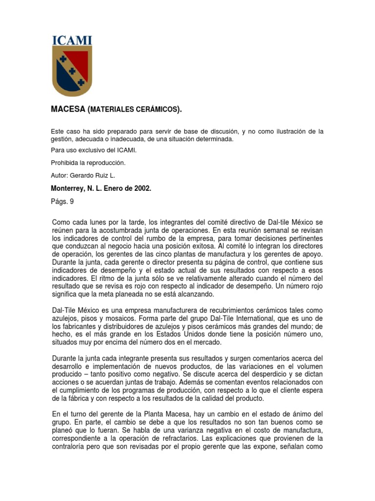 Macesa | PDF | Extrusión | Cerámica