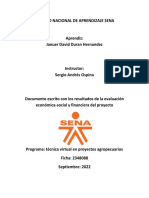 Documento Escrito Con Los Resultados de La Evaluacion Economica-Social y Financiero