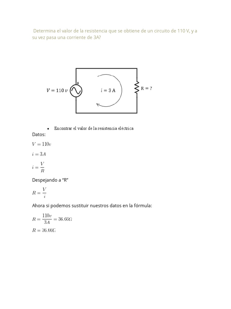 Ejercicios Resueltos de La Ley de Ohms PDF