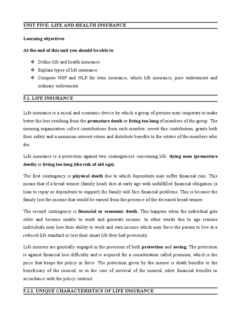 Life and Health Insurance Overview | PDF | Life Insurance | Insurance