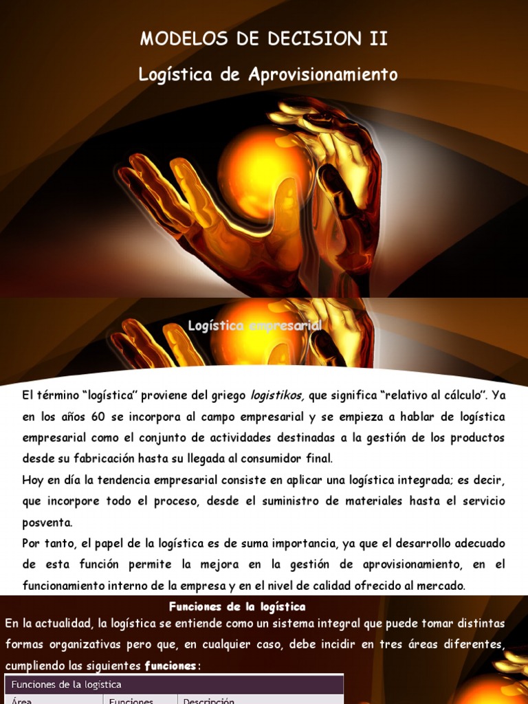 Logística de Aprovisionamiento Empresarial | PDF | Logística | Obtención