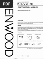 Download Kenwood KR-V7070 Manual by Trpimix SN59079070 doc pdf