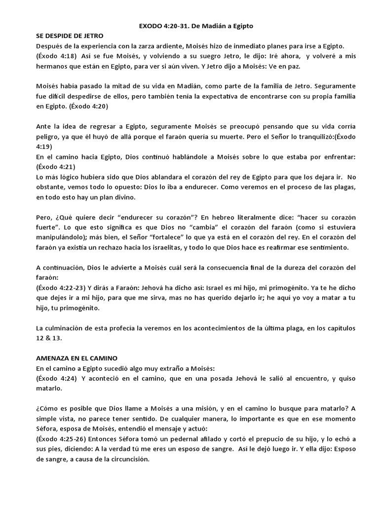 Estudio de Exodo Parte 6 | PDF | Libro del éxodo | Moisés