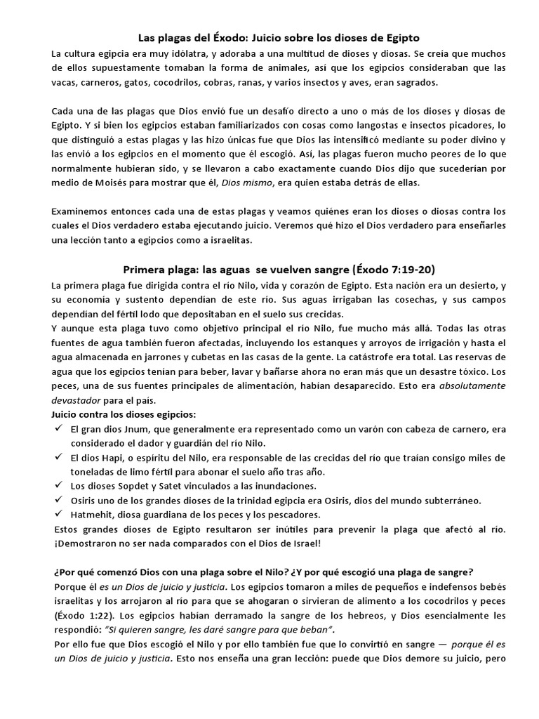 Estudio de Exodo Parte 7 | PDF | Libro del éxodo | Egipto