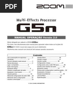 ZOOM - G5n-V2.0 | PDF | Instrumentos de corda | Informática