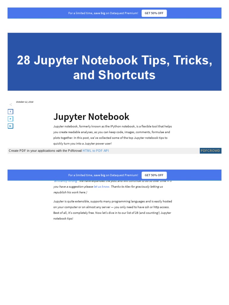 28 Jupyter Notebook Tips, Tricks, and Shortcuts | Download Free PDF ...