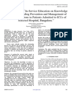 Effectiveness of In-Service Education On Knowledge of Nurses Regarding Prevention and Management of Sensory Alterations in Patients Admitted To ICUs of Selected Hospital, Bangalore