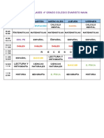 Horario de Clases 4to Grado