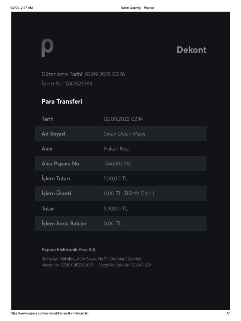 Dekont | PDF