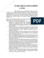 Evolucion Del Pbi en Los Ultimos 5 Años