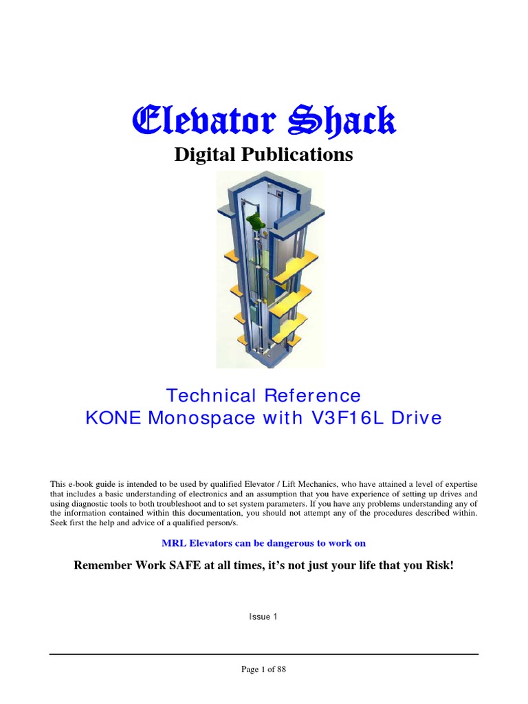 Kone Monospace Con v3f16l Manual Ingles PDF | PDF | Elevator | Menu ...