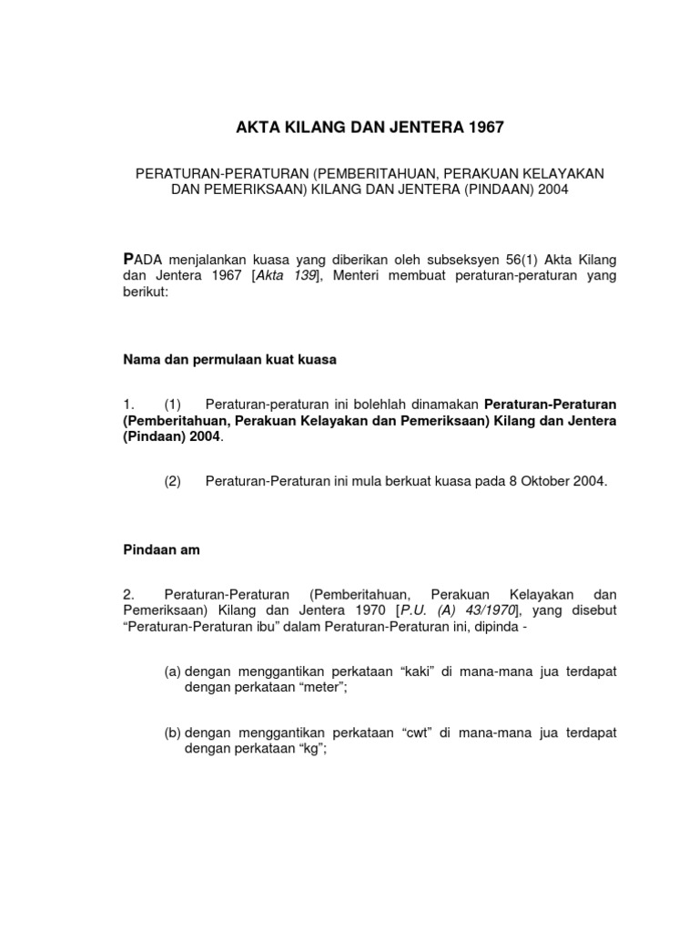 Akta Kilang Jentera 1967 Pdf