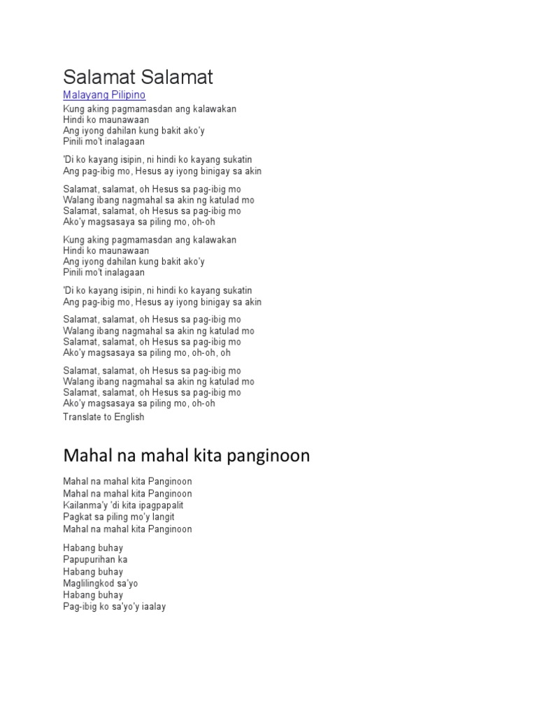 Worship Song List | PDF