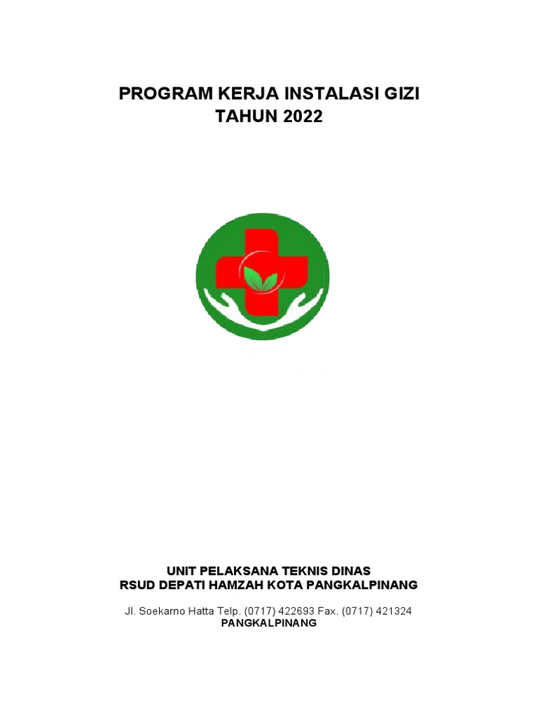 Program Kerja Instalasi Gizi RSUD 2022 | PDF