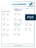 Basic Operations BODMAS Workbook 2