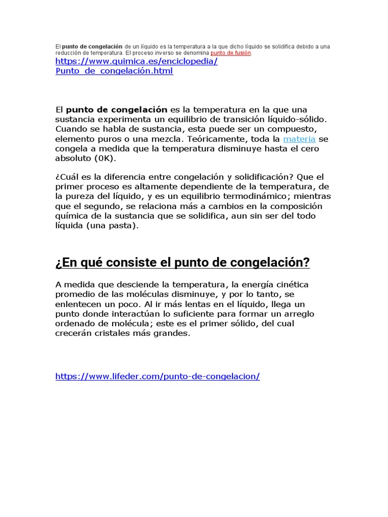 Punto de Congelacion PDF