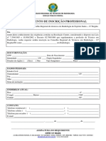 Inscrição profissional técnico radiologia