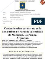 Contaminación por nitrato zona urbana y rural Macachín