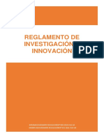 Reglamento de Investigación e Innovación