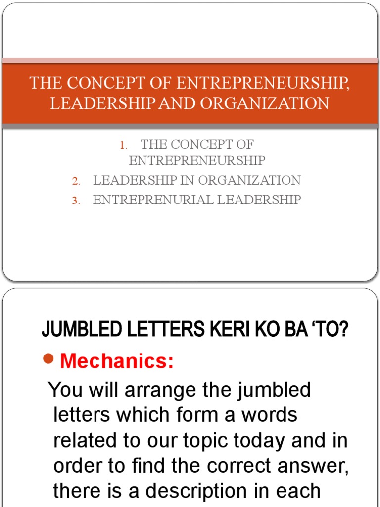 The concept of entrepreneurship pdf entrepreneurship leadership