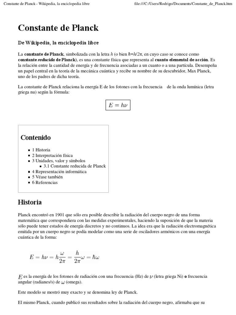 Constante de Planck | PDF | Mecánica cuántica | Fotón
