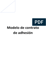 Modelo de Contrato de Adhesión